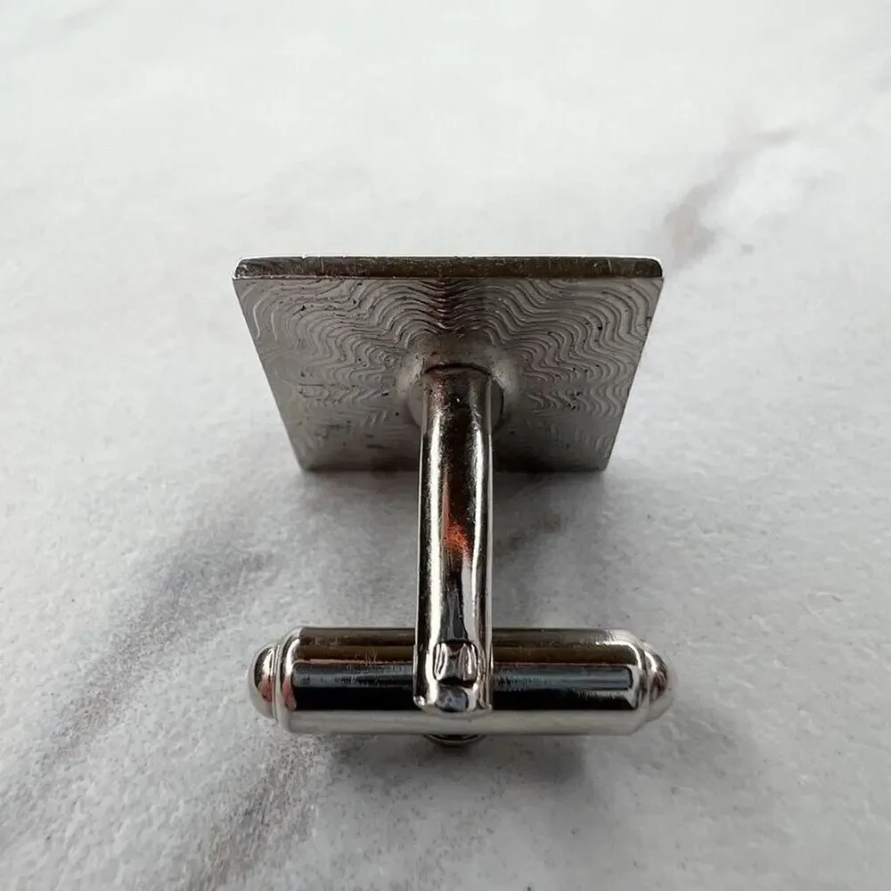 Hickok Vintage Silver Tone Square Scroll Single Cufflink